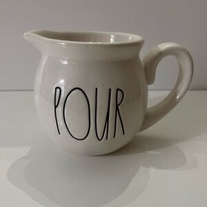 Rae Dunn White Pour Ceramic Pitcher, Farmhouse Vibe, Cottagecore